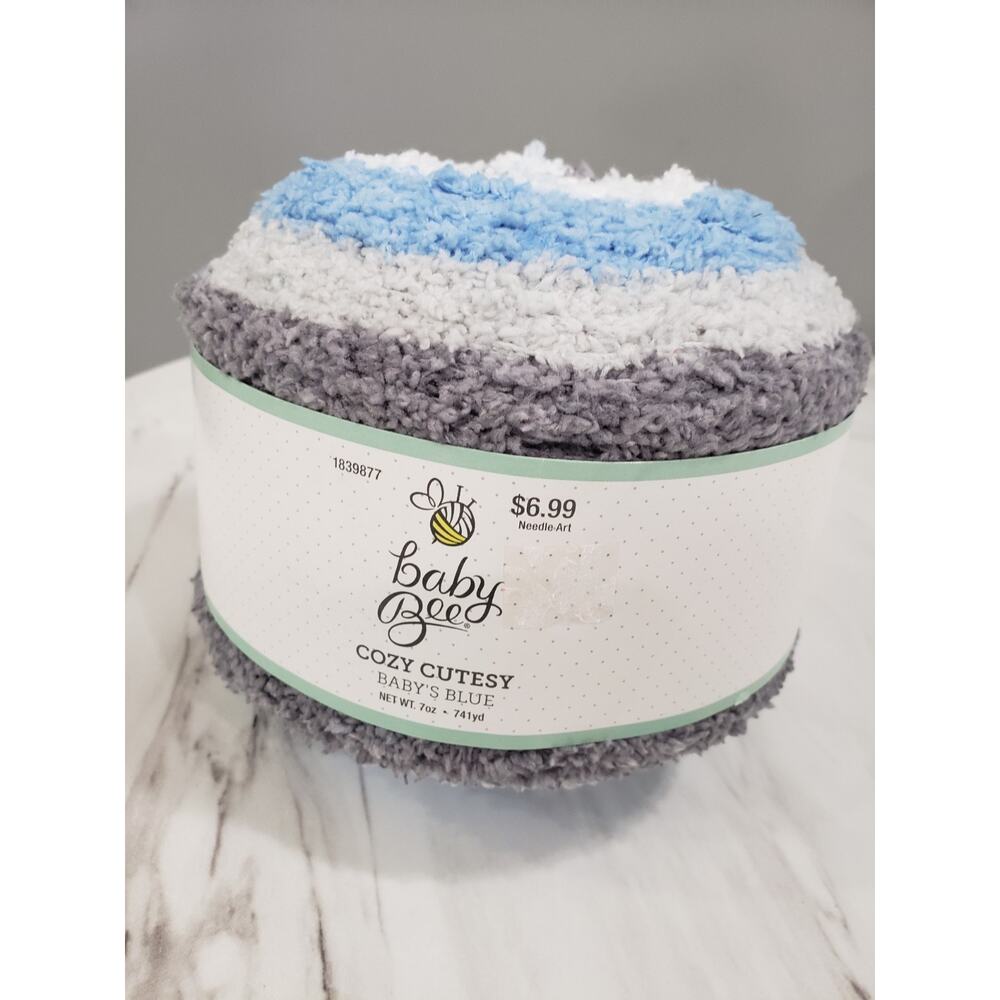 NEW Baby Bee Cozy Cutesy BABY'S BLUE Yarn Knit Crochet Craft RETIRED blue grays